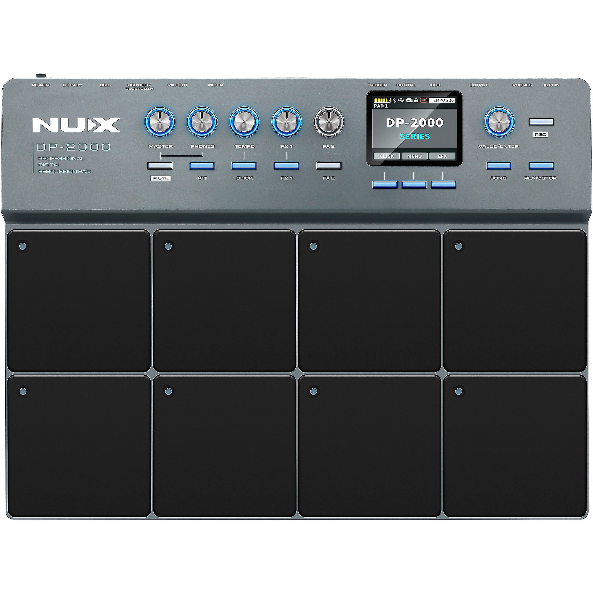 NUX DP-2000 Digital Percussion Pad with 8 Velocity Sensitive