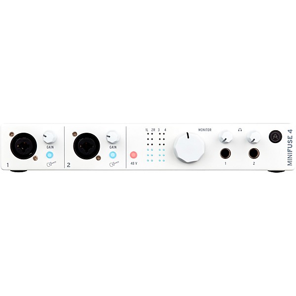 Arturia Minifuse 4 with Harbinger Studio Monitor Pair (Stands & Cables Included) SM505 White
