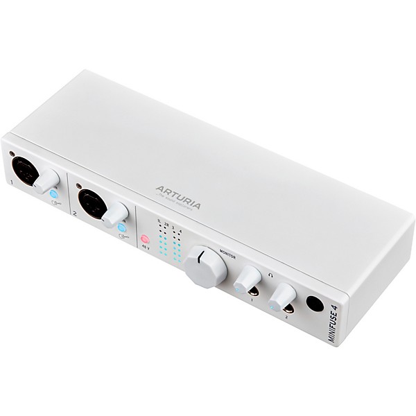 Arturia Minifuse 4 with Harbinger Studio Monitor Pair (Stands & Cables Included) SM505 White