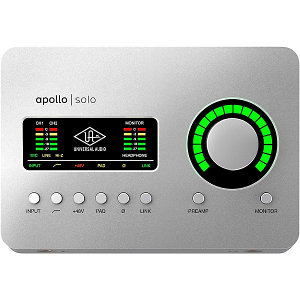 Universal Audio Apollo Solo Thunderbolt With Harbinger Studio Monitor Pair, Stands & Cables SM505