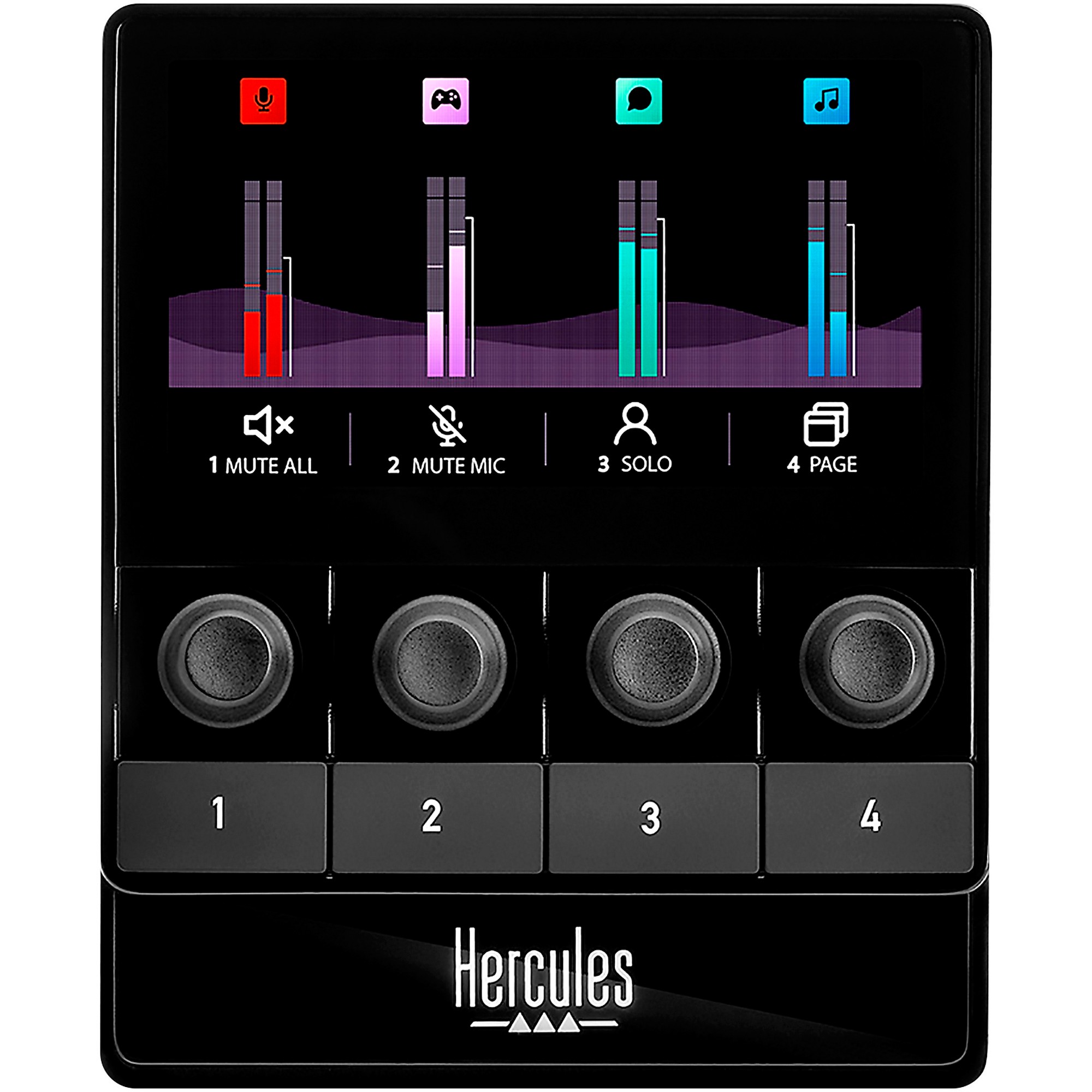 DJ機材 STREAM DECK Hercules DJ Stream 100 Customizable 8-Track Audio Mixer for