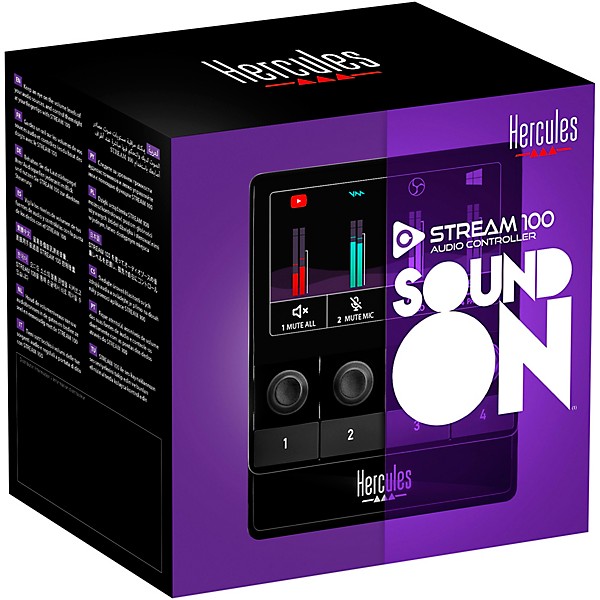 Hercules DJ Stream 100 Customizable 8-Track Audio Mixer for Streaming, Content Creation and Gaming (Windows PC)