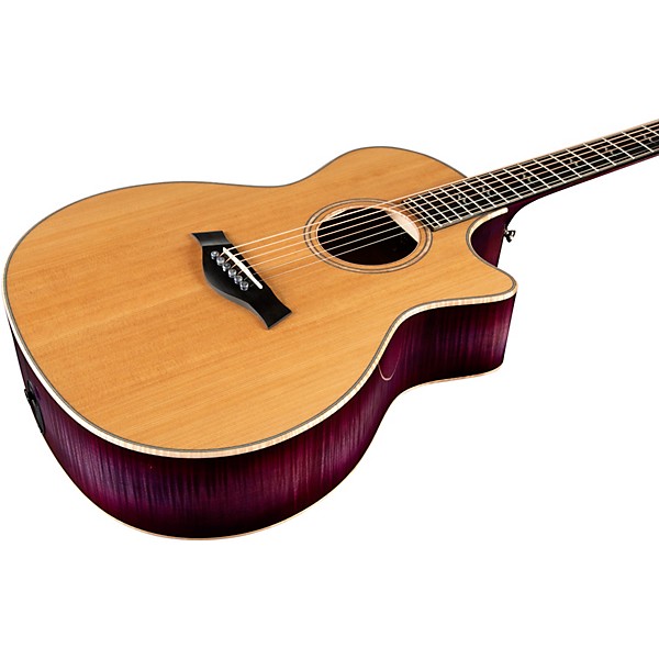 Taylor Custom Sitka Spruce-Flamed Maple Grand Auditorium Acoustic-Electric Guitar Lilac Wine