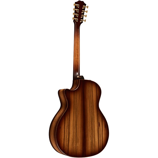 Taylor Custom Lutz Spruce-Black Limba Baritone 8-String Grand Auditorium Acoustic-Electric Guitar Chocolate Burgundy