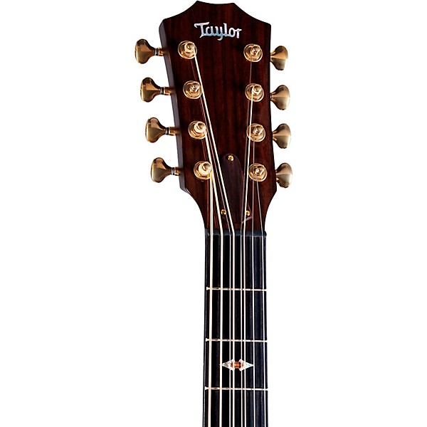 Taylor Custom Lutz Spruce-Black Limba Baritone 8-String Grand Auditorium Acoustic-Electric Guitar Chocolate Burgundy