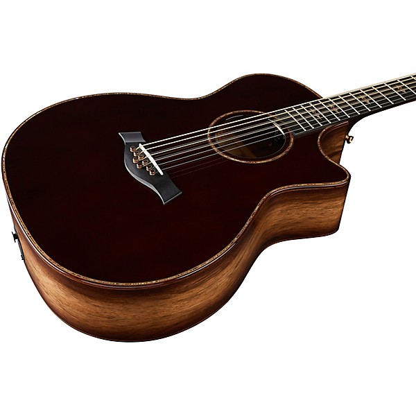 Taylor Custom Lutz Spruce-Black Limba Baritone 8-String Grand Auditorium Acoustic-Electric Guitar Chocolate Burgundy