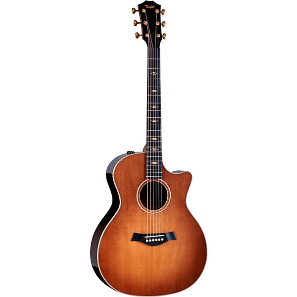 Taylor Custom Torrefied Sitka Spruce-East Indian Rosewood Grand Auditorium Acoustic-Electric Guitar Wild Honey Burst