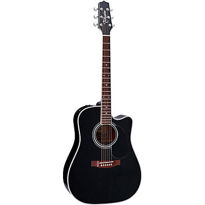 Takamine Ef341sc Pro Series Dreadnought Cutaway Acoustic-Electric Guitar Black for sale