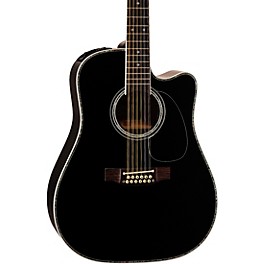 Takamine EF381DX 12-String Dreadnought Cutaway Acoustic-Electric Guitar Black