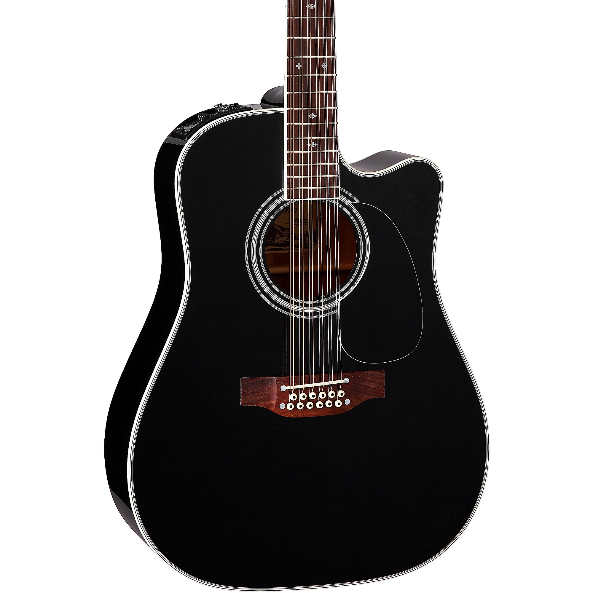 Takamine EF381SC 12-String Dreadnought Cutaway Acoustic-Electric Guitar  Black | Guitar Center