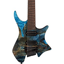 strandberg Boden J Artisan 7 Tremolo Wenge Buckeye Electric Guitar Navy Blue Stain with Sky Blue Resin