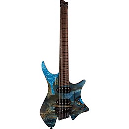 strandberg Boden J Artisan 7 Tremolo Wenge Buckeye Electric Guitar Navy Blue Stain with Sky Blue Resin