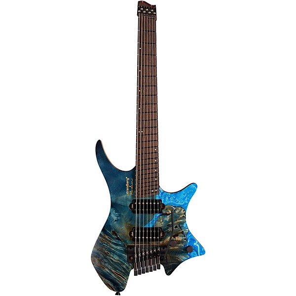 strandberg Boden J Artisan 7 Tremolo Wenge Buckeye Electric Guitar Navy Blue Stain with Sky Blue Resin