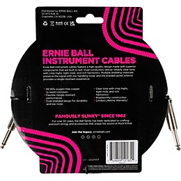 Ernie Ball Braided Instrument Cable Straight/Straight 18 ft. Silver Fox