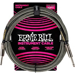 Ernie Ball Braided Instrument Cable Straight/Strai... Ernie Ball Braided Instrument Cable Straight/Straight 10 ft. Silver Fox