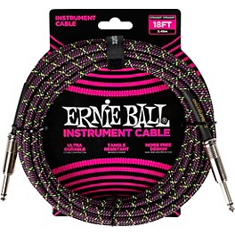 Ernie Ball Braided Instrument Cable Straight/St... Ernie Ball Braided Instrument Cable Straight/Straight 18 ft. Purple Python