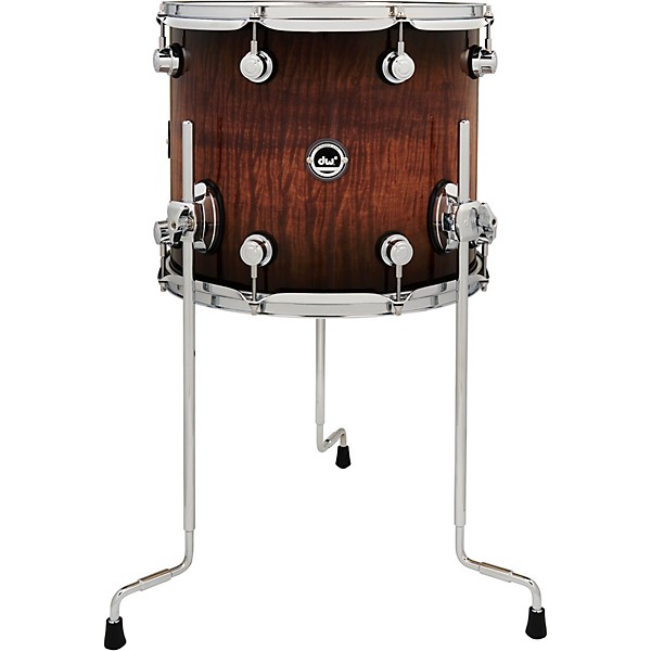 DW DWe Wireless Acoustic/Electronic Convertible Floor Tom with Legs 14 x 12 in. Exotic Curly Maple Black Burst