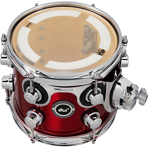 DW DWe Wireless Acoustic/Electronic Convertible Tom with STM 8 x 7 in. Lacquer Custom Specialty Black Cherry Metallic