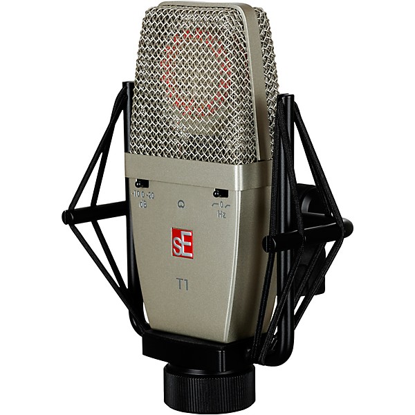 sE Electronics sE T1 Large Diaphragm Condenser Cardioid Microphone w/Mount and Case Titanium