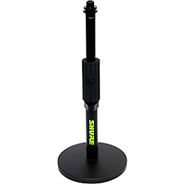 Shure Round base Desktop Mic Stand with Standard Height Adjustable Twist Clutch - 6" Base Black