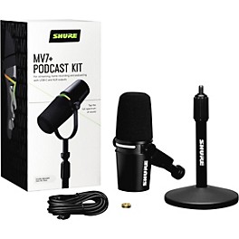 Shure MV7+ Podcast Kit With Stand Black