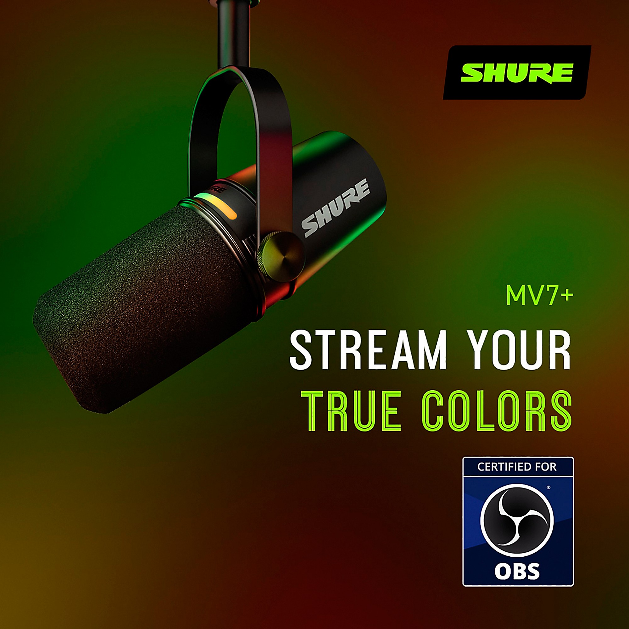 Shure MV7+ Podcast Microphone Black | Guitar Center