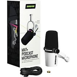 Shure MV7+ Podcast Microphone Black Shure MV7+ Podcast Microphone White