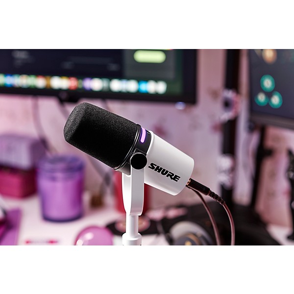 Shure MV7+ Podcast Microphone White