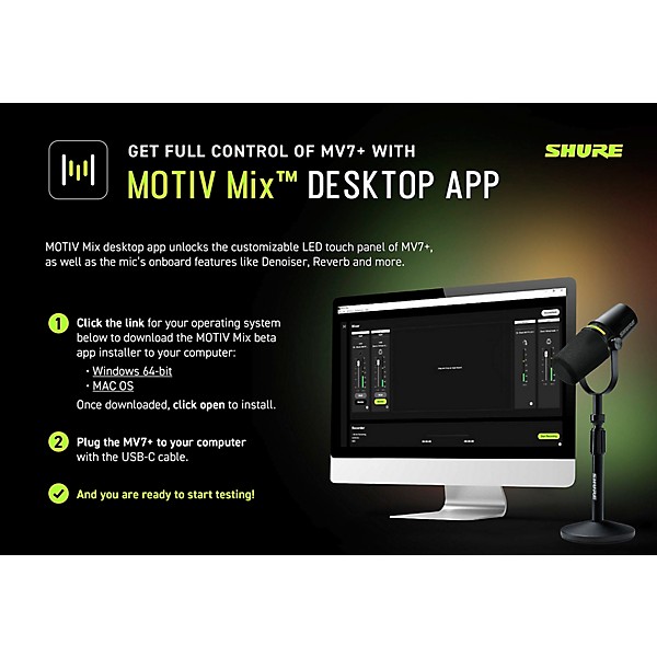 Shure MV7+ Podcast Microphone White