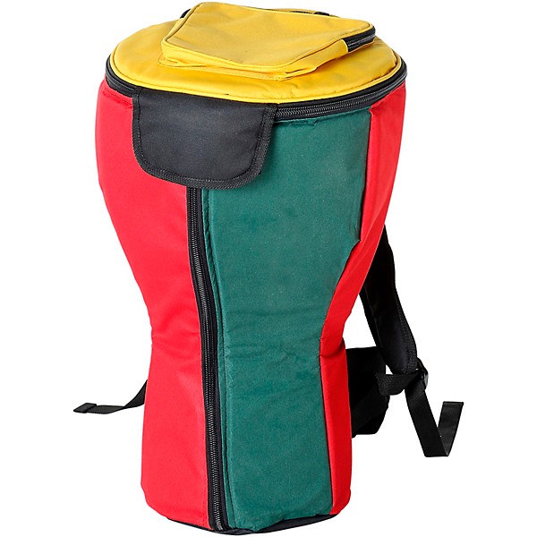 X8 Drums Heavy Duty Djembe Backpack Bag Extra Large Rasta