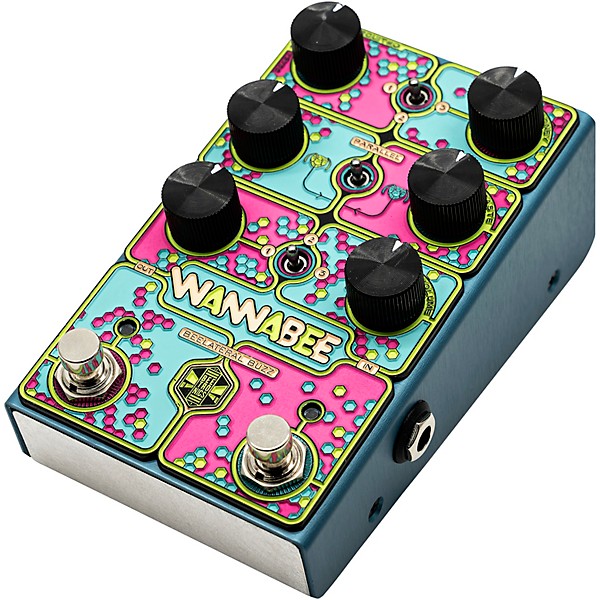 Beetronics FX Wannabee Beelateral Buzz Dual-Drive Effects Pedal Blue Anodized