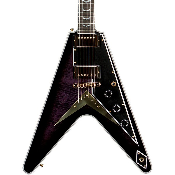 Gibson Custom Flying V Custom Bats in Flight Electric Guitar - Dark Purple Burst