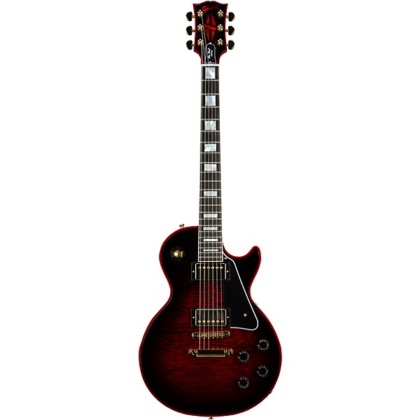 Gibson Custom M2M Les Paul Custom Widow Electric Guitar - Dark Red Widow Burst