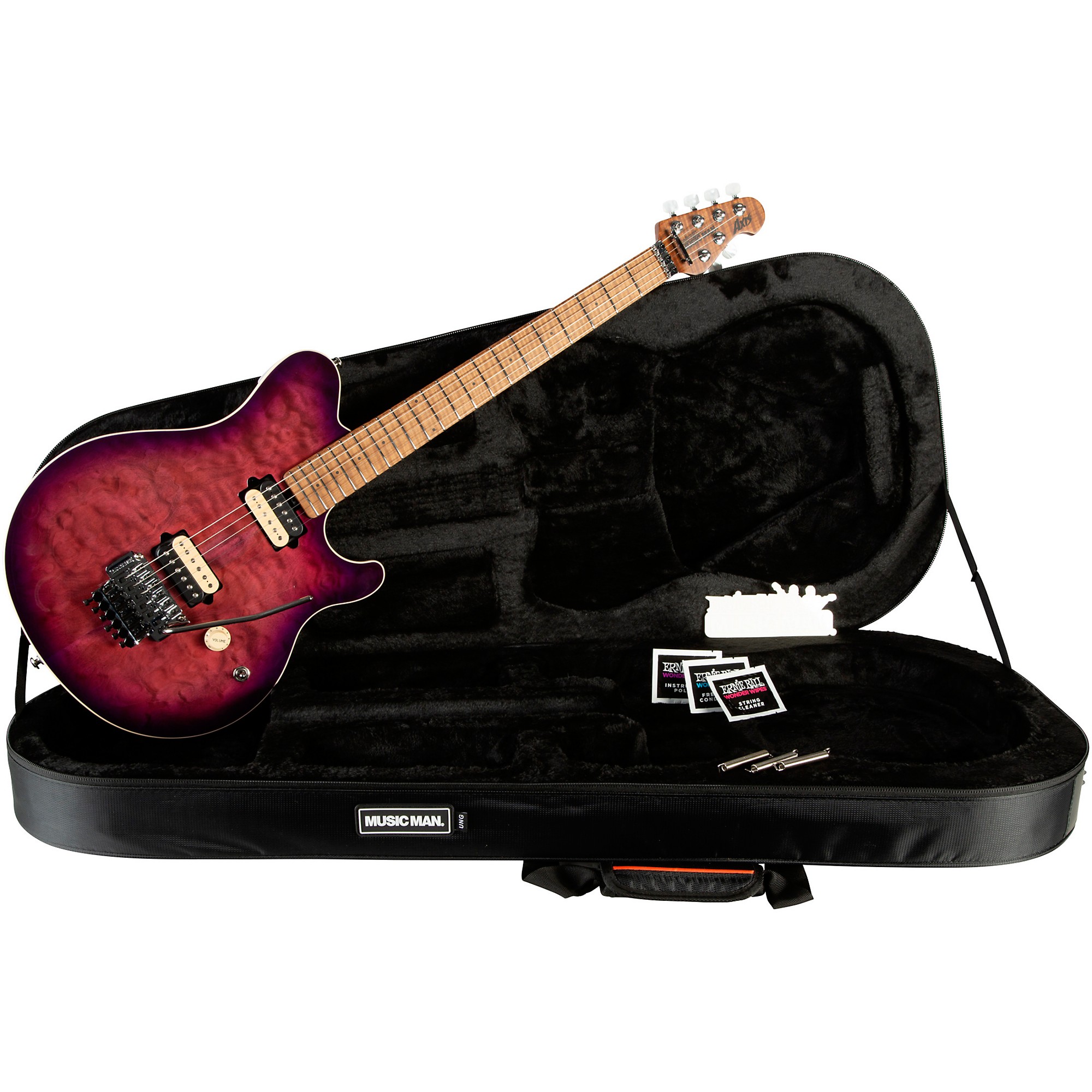 olp　ジャンク ギター　ERNIE BALL　MUSICMAN　axis Music Man Axis Quilt Top - Charcoal Cloud