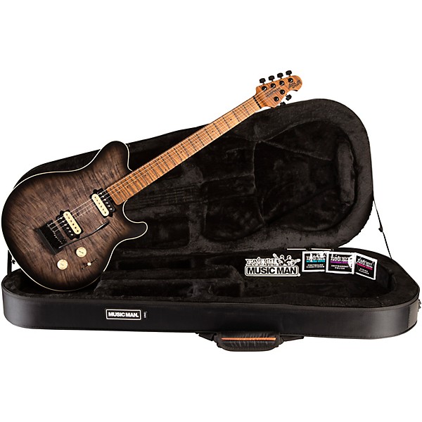 Ernie Ball Music Man Axis Super Sport Flame Top (satin) Electric Guitar Charcoal Cloud