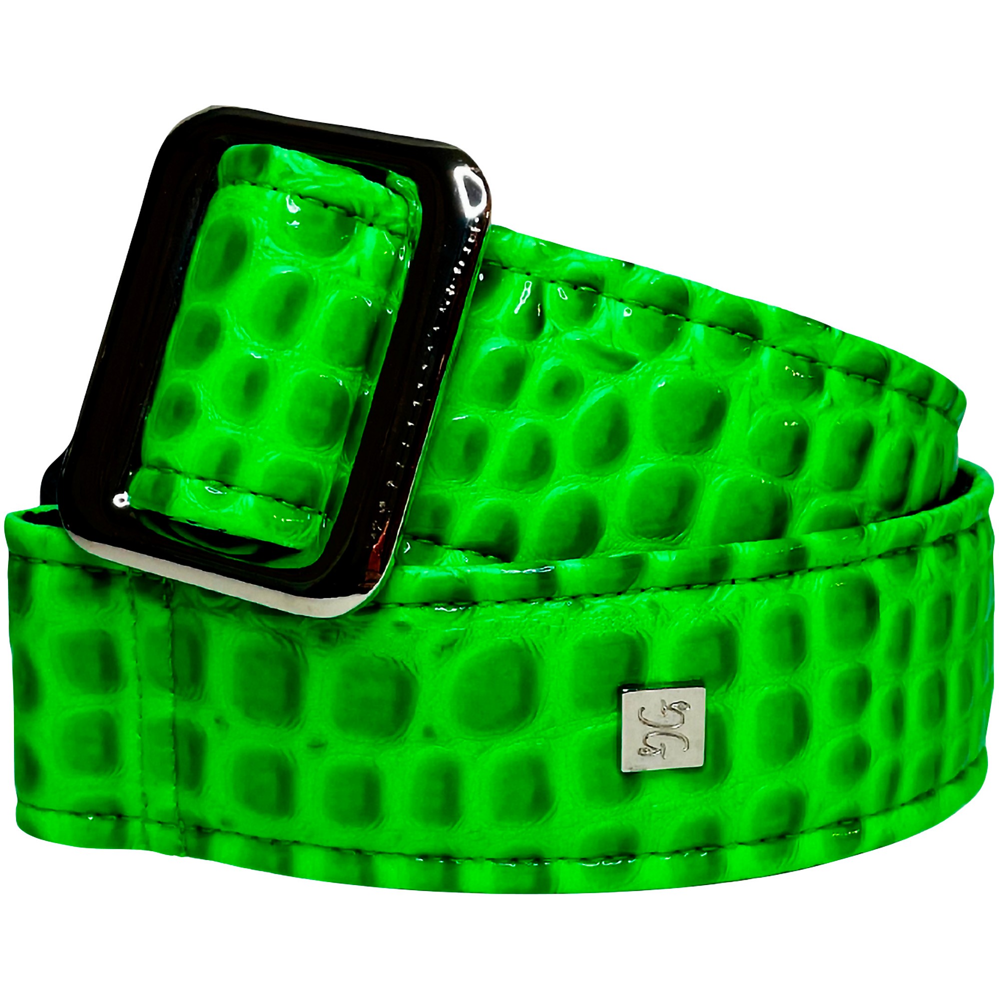 Get'm Get'm Aussie Gator Guitar Strap Neon Green 2 in