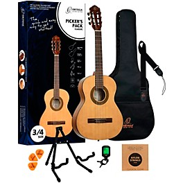 Ortega RPPC34 3/4 Size Nylon-String Classical Acoustic Guitar Pack Natural