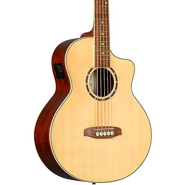 Ortega D7CE-5 5-String Acoustic-Electric Bass Guitar Natural