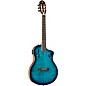 Ortega RTPDLX Flamed Maple Nylon-String Acoustic-Electric Guitar Blue Burst