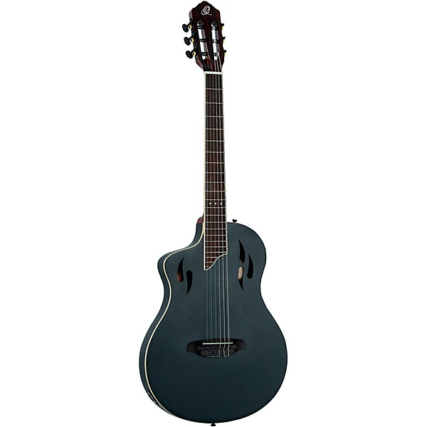 Ortega RTPSTD Left-Handed Nylon-String Acoustic-Electric Guitar Satin Black