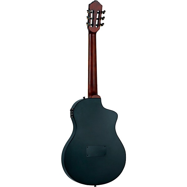 Ortega RTPSTD Left-Handed Nylon-String Acoustic-Electric Guitar Satin Black