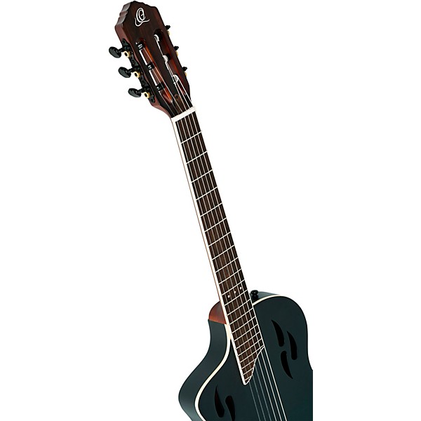 Ortega RTPSTD Left-Handed Nylon-String Acoustic-Electric Guitar Satin Black