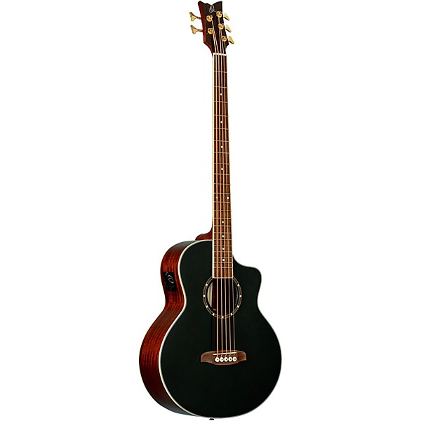 Ortega D8CE-5 5-String Acoustic-Electric Bass Guitar Black