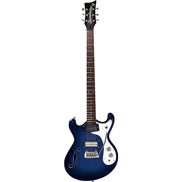 Danelectro 66BT Semi-Hollow Baritone Electric Guitar Transparent Blue