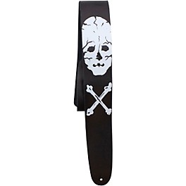 Perri's Skull and Bones Printed Leather Guitar Strap 2.5 in.