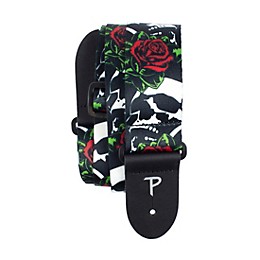 Perri's Skull & Roses Polyester Guitar Strap Black 2 in.