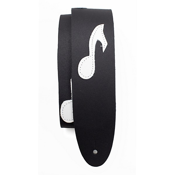 Perri's Music Notes Leather Guitar Strap Black 2.5 in.