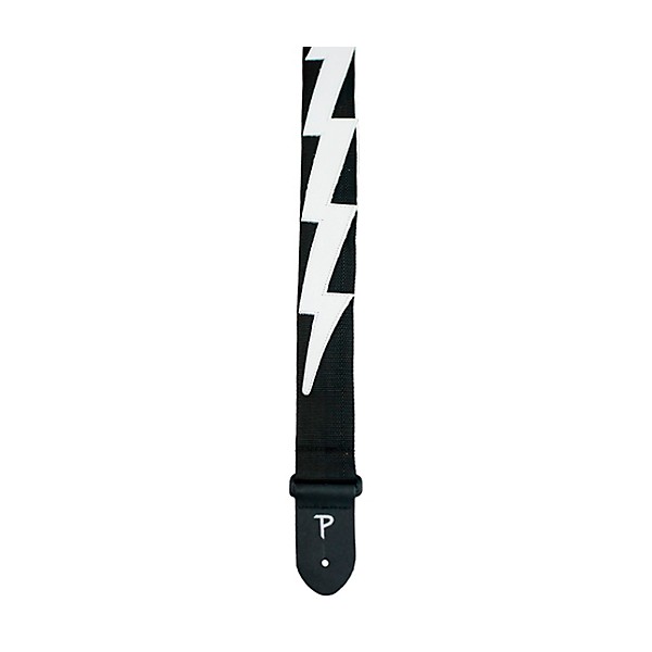 Perri's Lightning Bolt Nylon Guitar Strap Black 2 in.