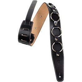 Perri's Metal Hoops Leather Guitar Strap Black 2.5 in.