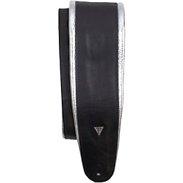 Perri's Silver Lining Padded Leather Guitar Strap Black 3.5 in.